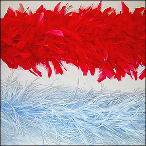Red & White Feather Boas